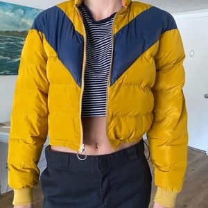 Reversible topshop cropped puffer jacket